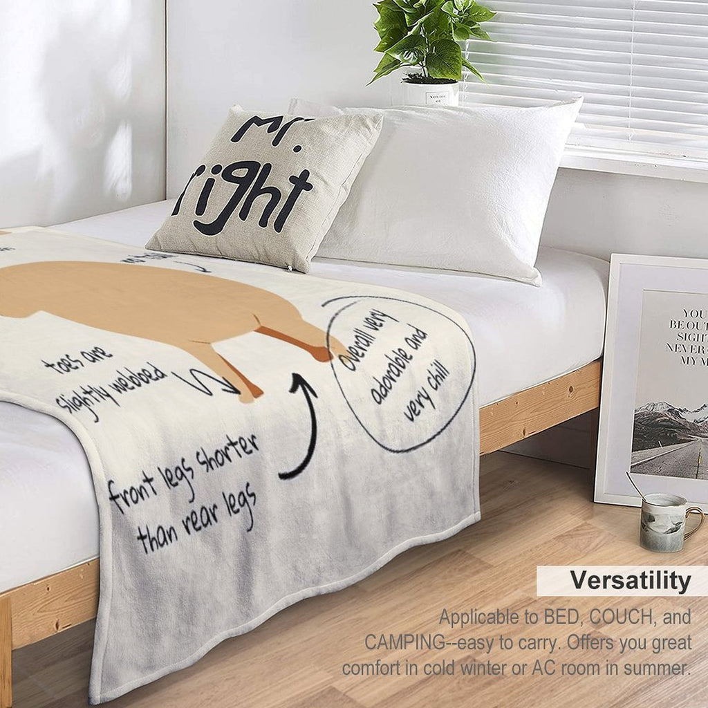 Anatomy of A Capybara Durable Throw Blanket