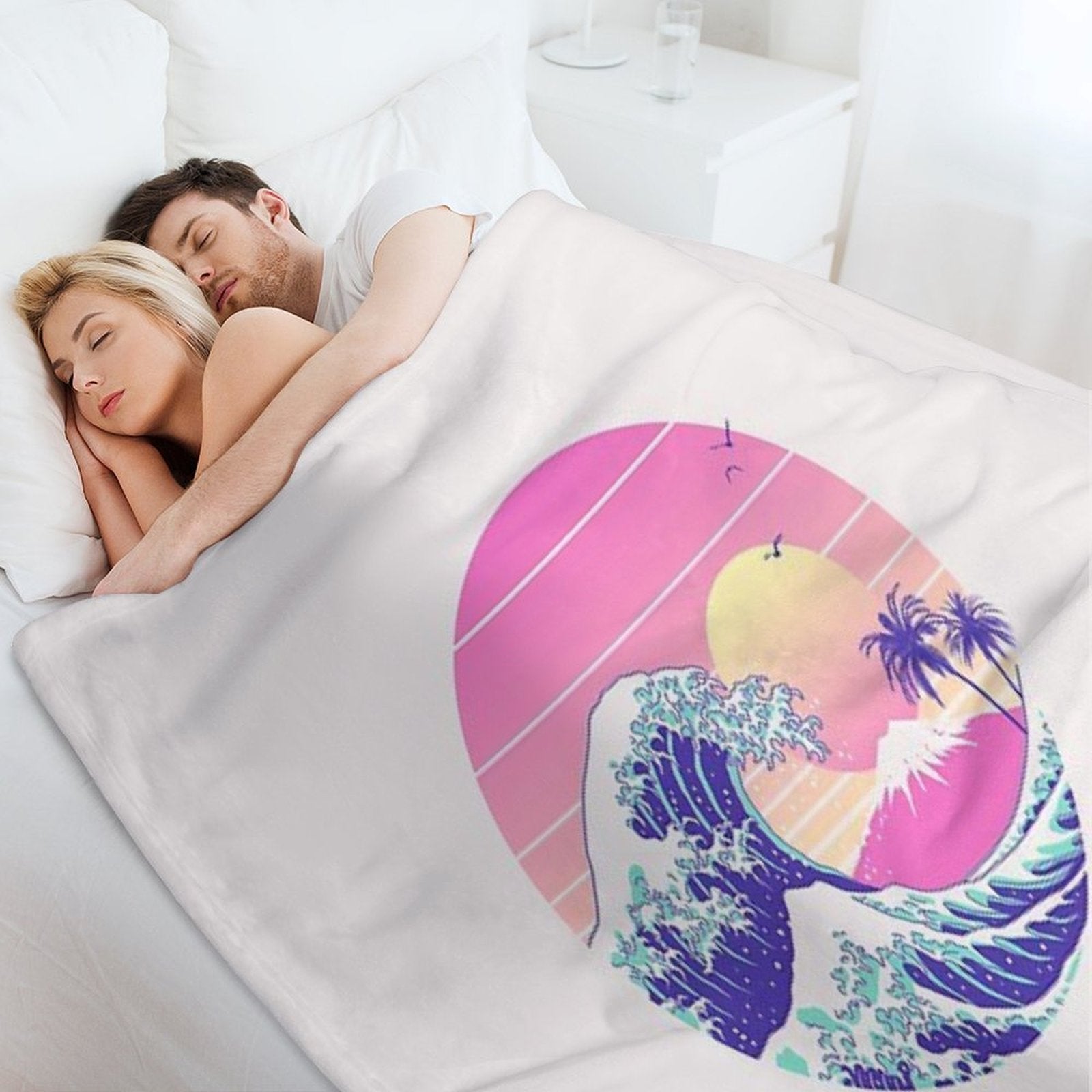 The Great Vaporwave Machine-washable Throw Blanket