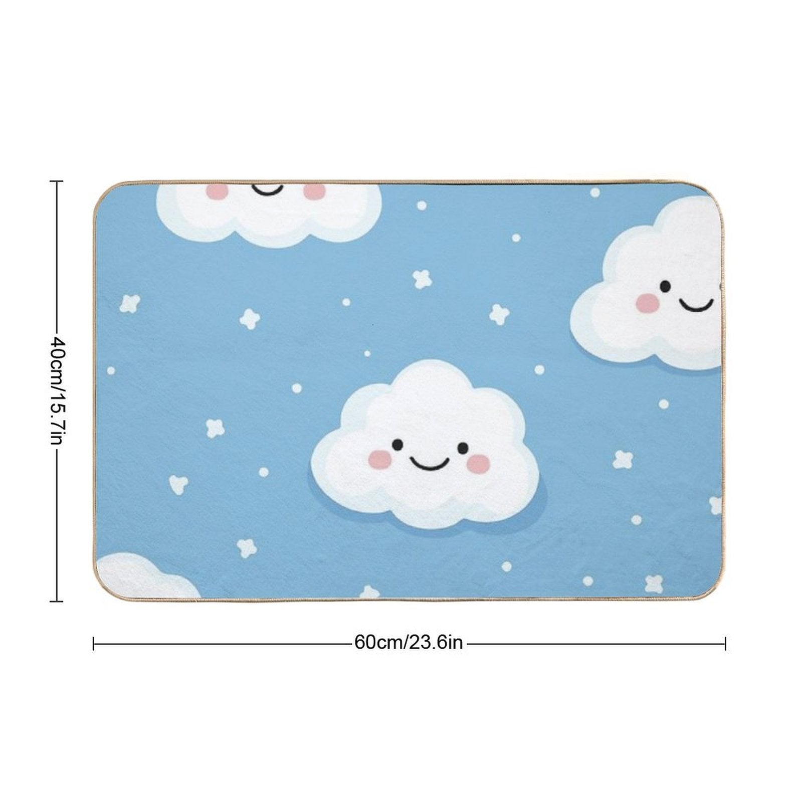 Cute Smiling Clouds  Fade-Resistant Bath Mat