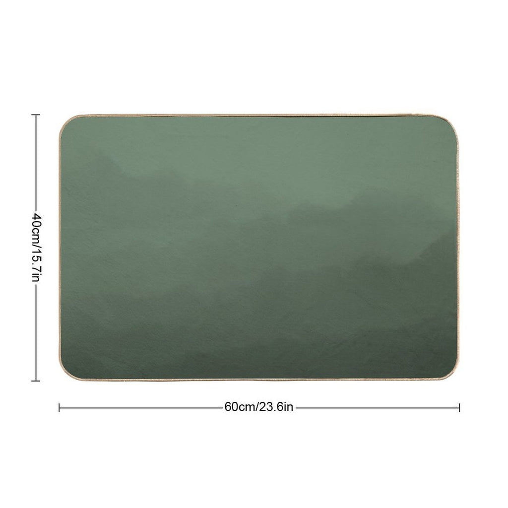 Sage Green Watercolor Ombre Pattern  Stain-Proof Bath Mat