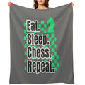 Boys Chess Eat Sleep Chess Repeat Gift Gift-ready Throw Blanket