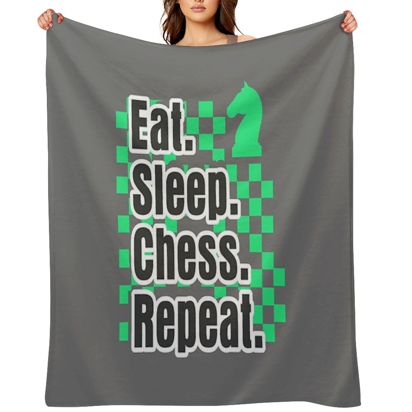 Boys Chess Eat Sleep Chess Repeat Gift Gift-ready Throw Blanket