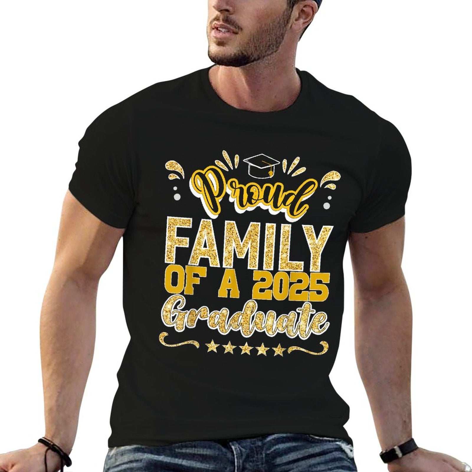 Proud Family of A 2025 Graduate Class Senior Graduation  Trendy Pattern T-Shirt