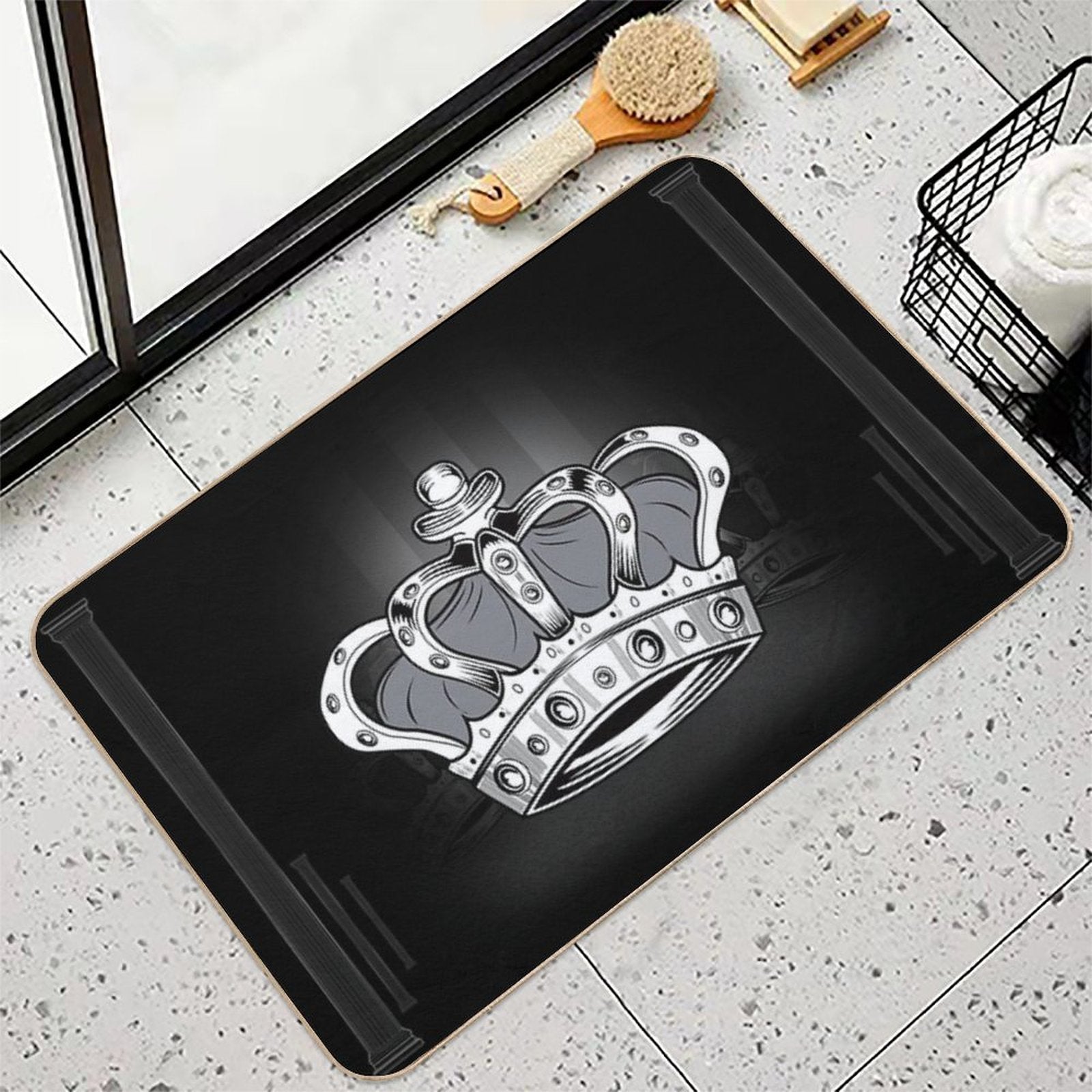 Crown - Grey 2  Fade-Resistant Bath Mat