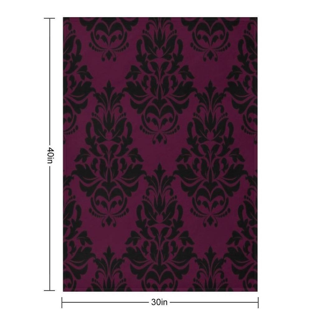 Large Plum Damask 1 Eco-conscious Throw Blanket