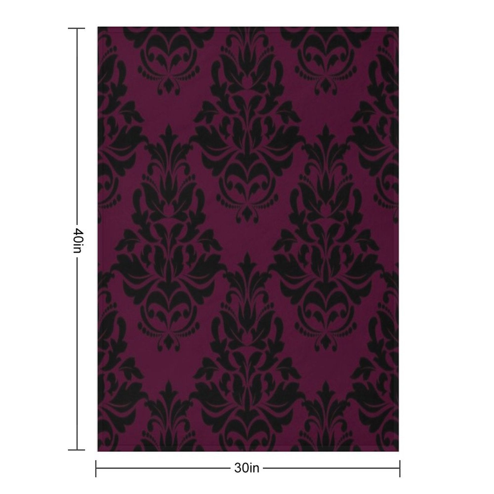 Large Plum Damask 1 Eco-conscious Throw Blanket