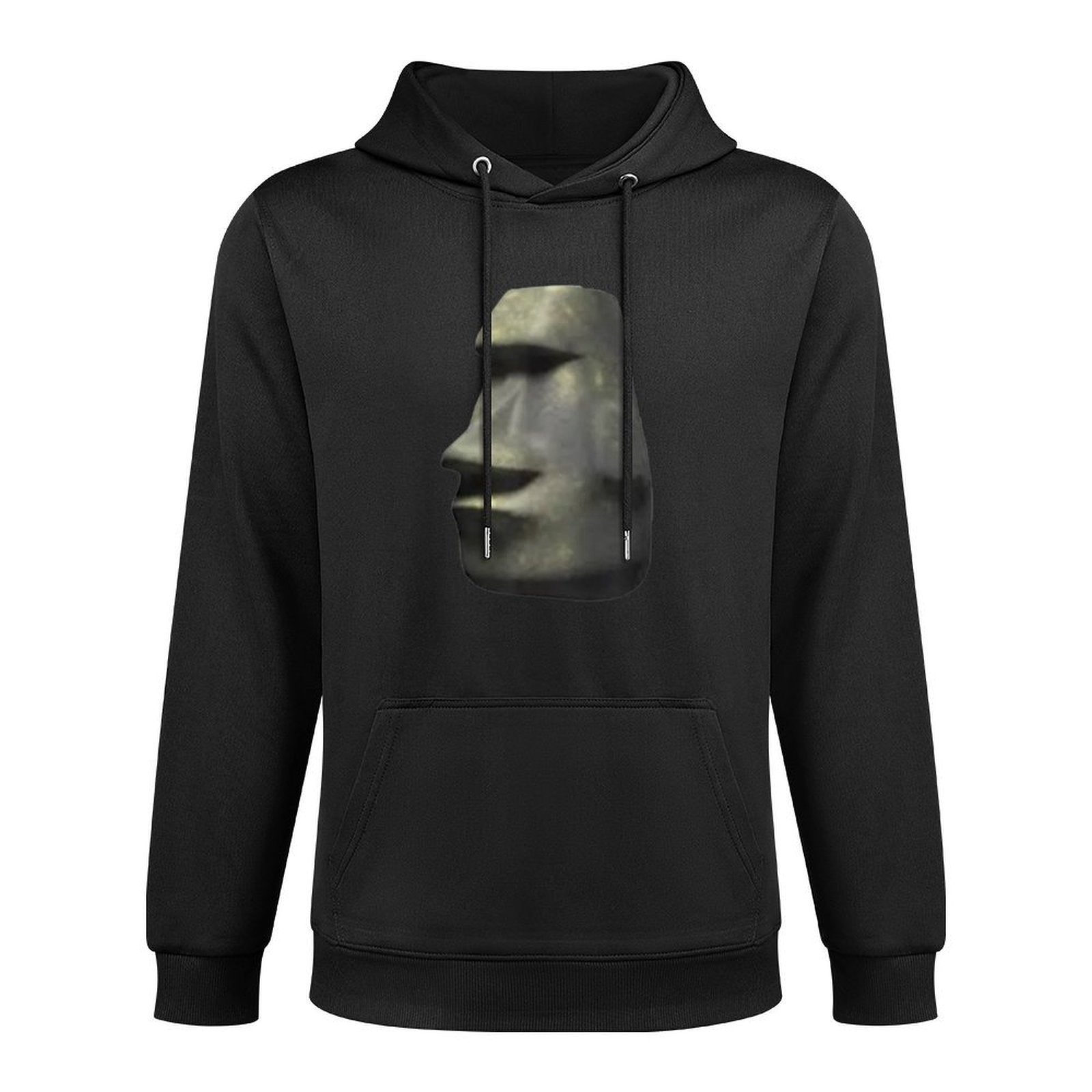 Moai Head Moyai Funny Stone Meme Adjustable Hood Hoodie