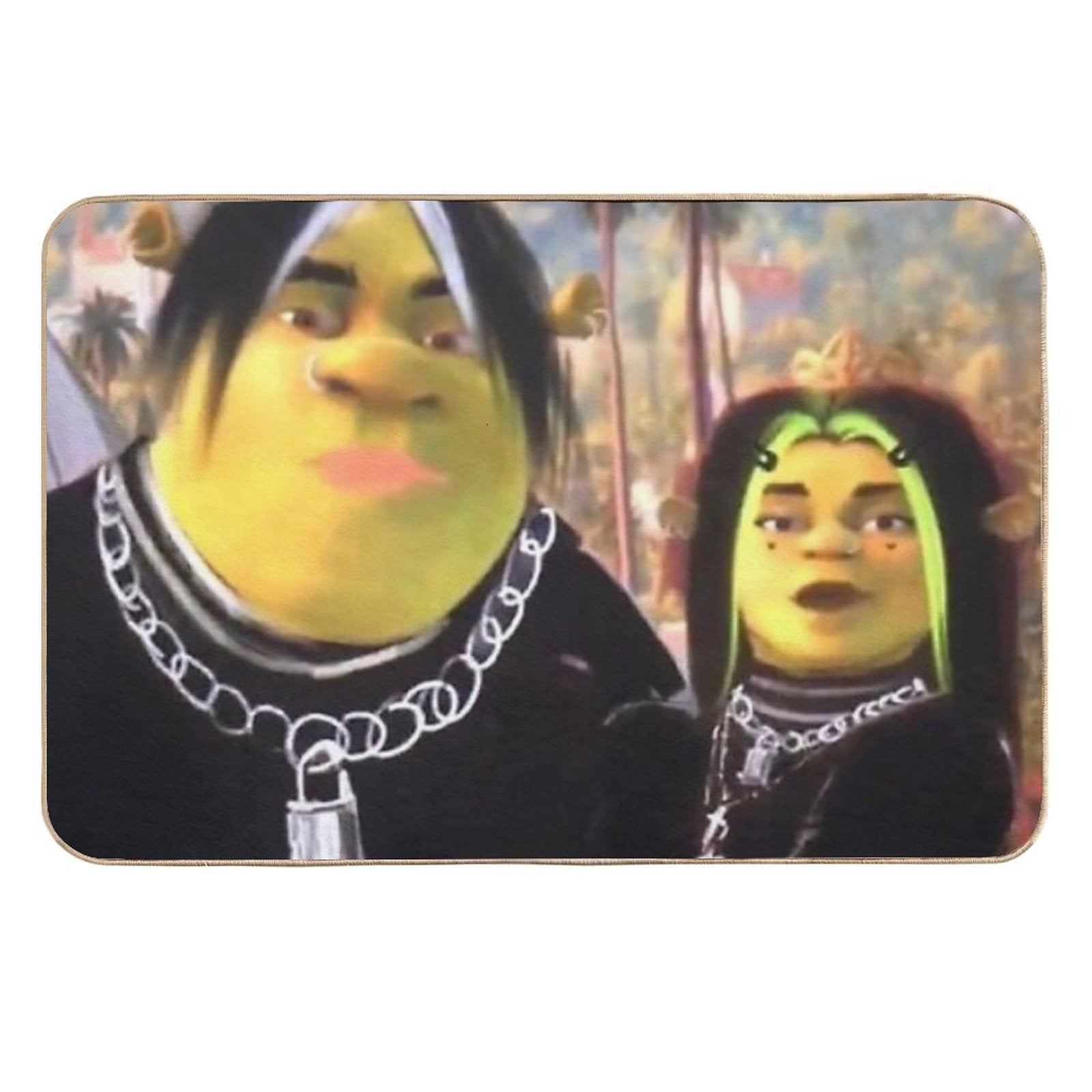 Eboy Shrek And Egirl Fiona  Non-Slip Bath Mat
