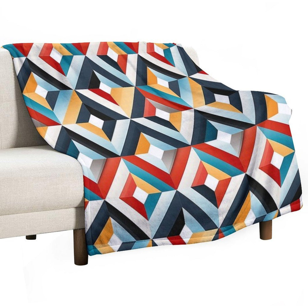 Seamless Pattern Design Geometric Shapes Machine-washable Throw Blanket