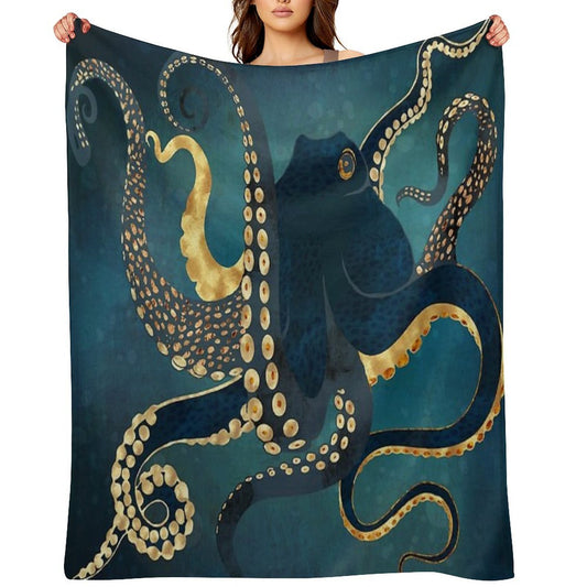 Metallic Octopus IV Gift-ready Throw Blanket