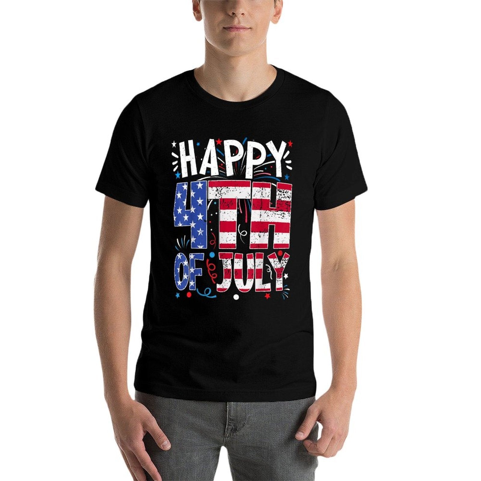 Happy 4th Of July Patriotic American US 4th Of July  Cotton T-Shirt
