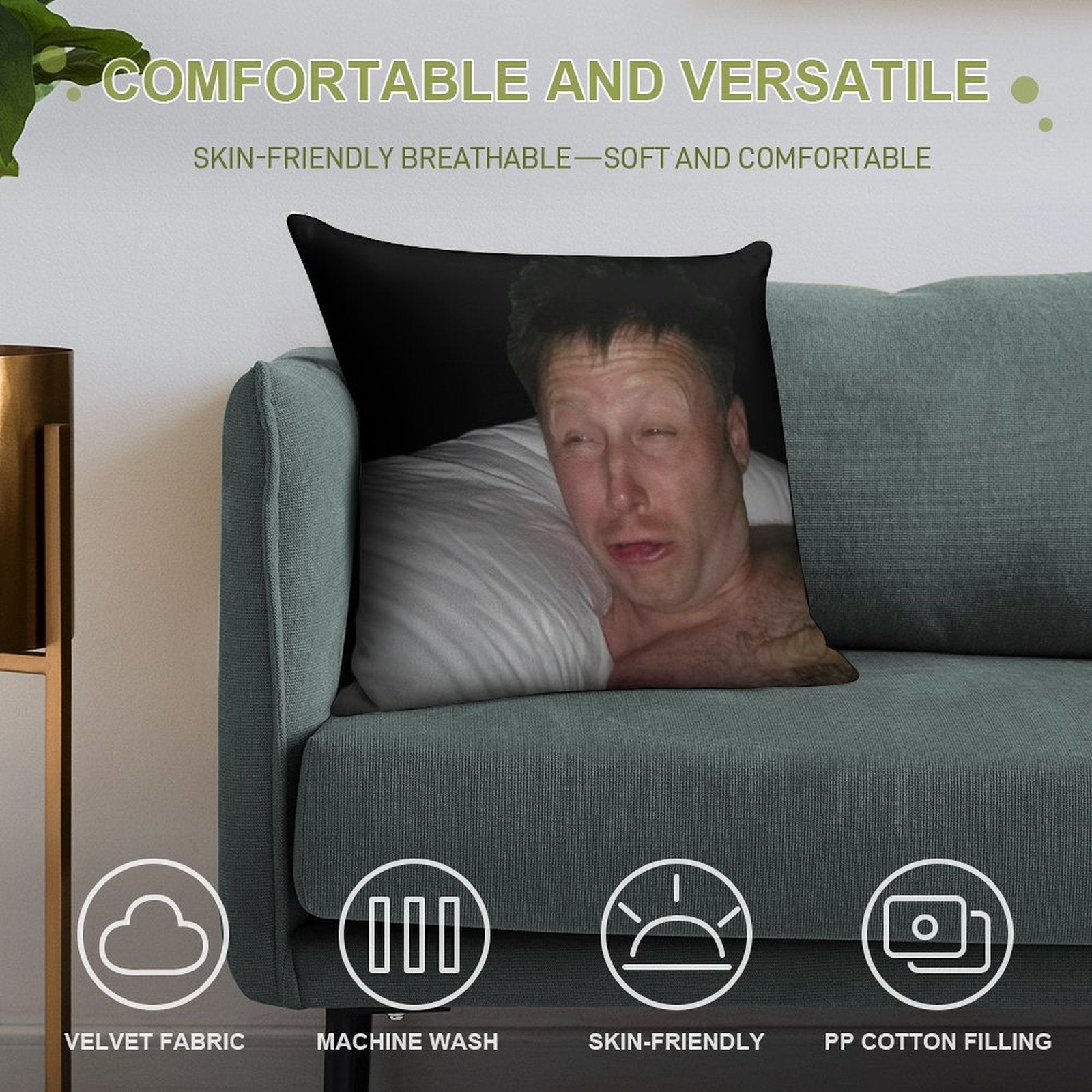 Limmy Waking Up Soft Gift Ready Throw Pillow