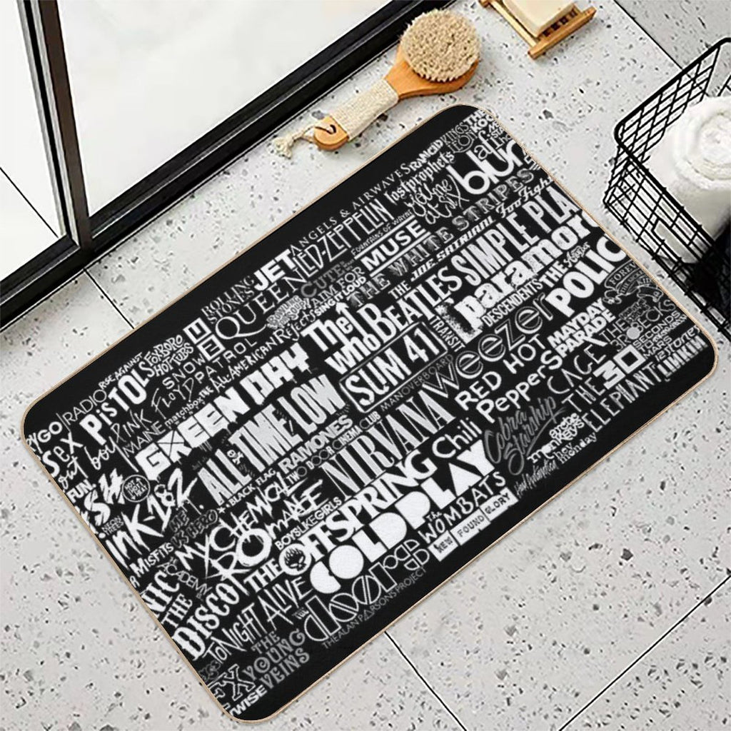Band Name Collage  Slip-Resistant Bath Mat