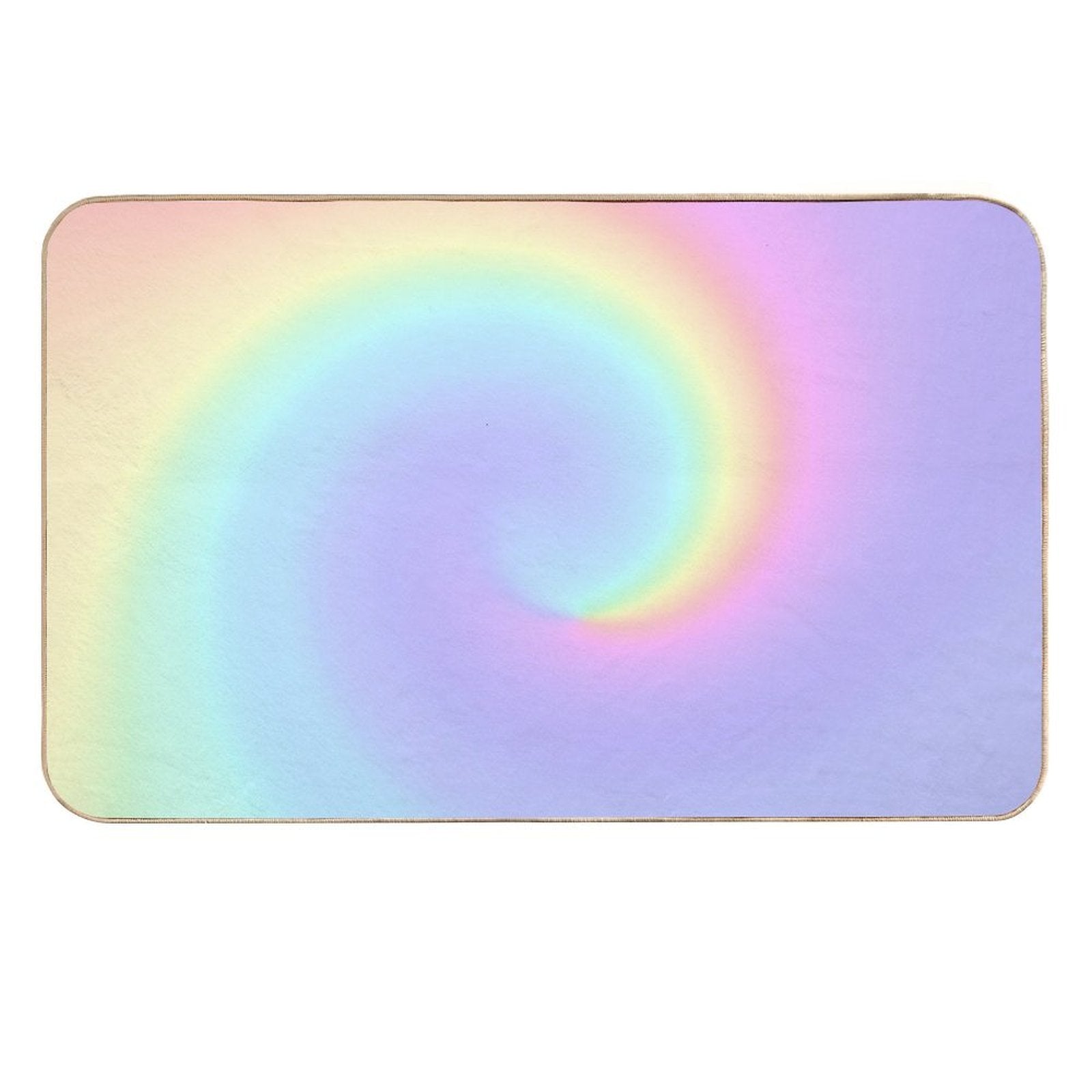 Light Pastel Rainbow Spiral Durable Bath Mat