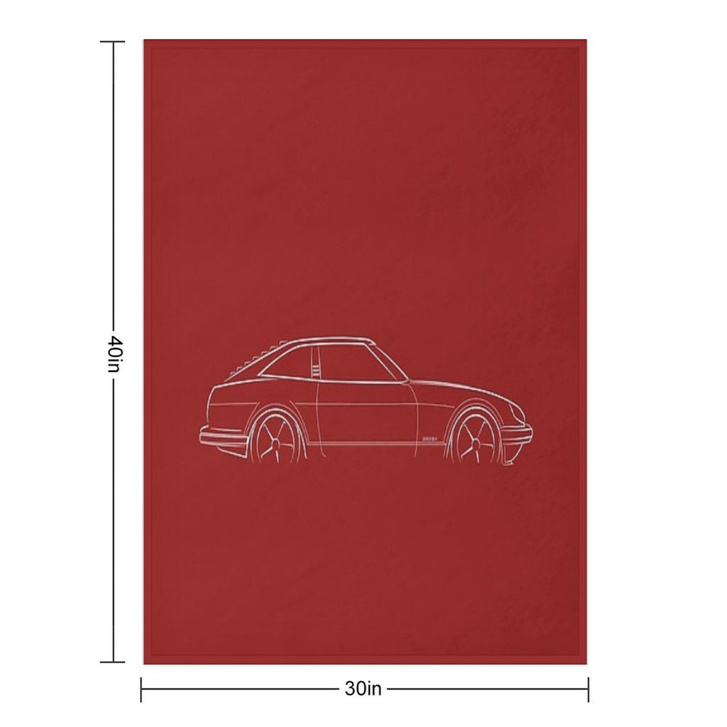 1983 Datsun 280ZX - Profile Stencil, White Versatility Throw Blanket