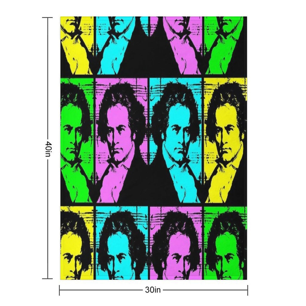 Pop Art Beethoven Velvety-soft Throw Blanket