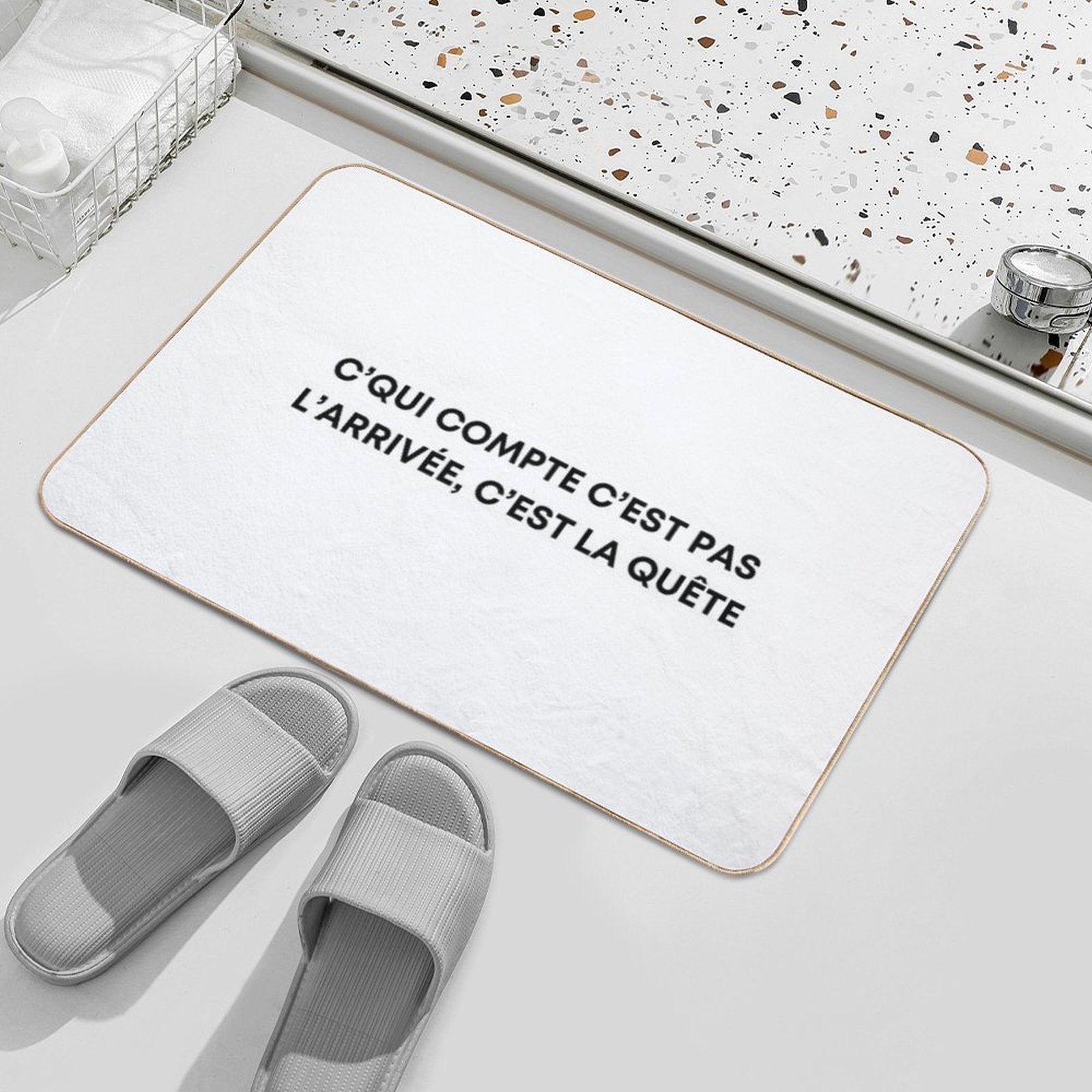 What Matters Is Not The Finish, It's The Quest - Orelsan  Anti-Trip Bath Mat