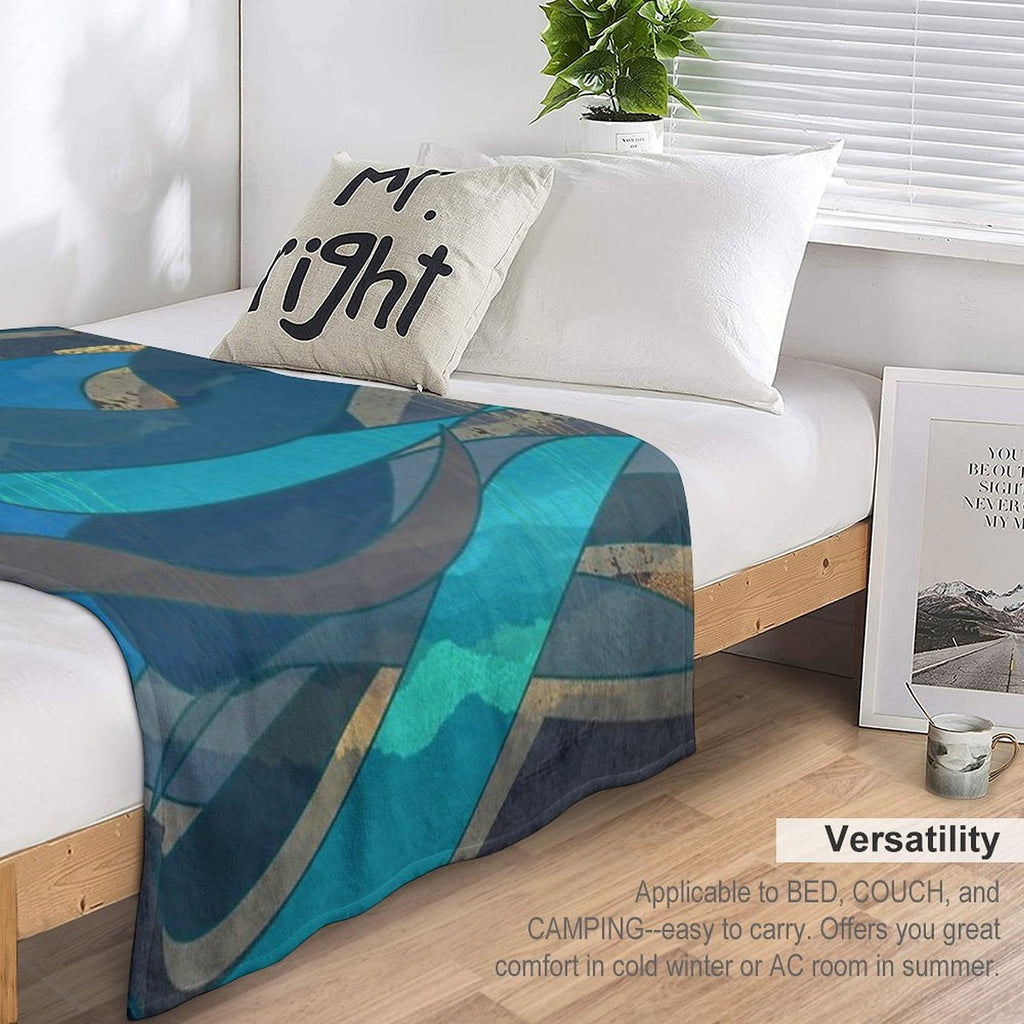 Magical Fantasy Ocean Scene for Wild Open Water Swimming, Deep Sea Divers.  Caroline Laursen Original Shrink-resistant Throw Blanket