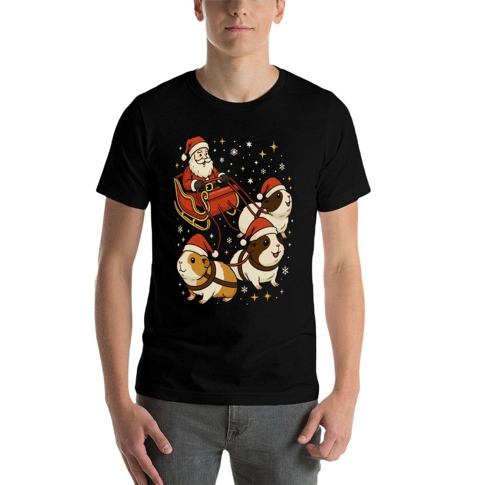 Funny Guinea Pig Christmas  Trendy Pattern T-Shirt