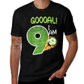 Soccer I'm 9 Years Old Boy Birthday  Fade-proof Color T-Shirt