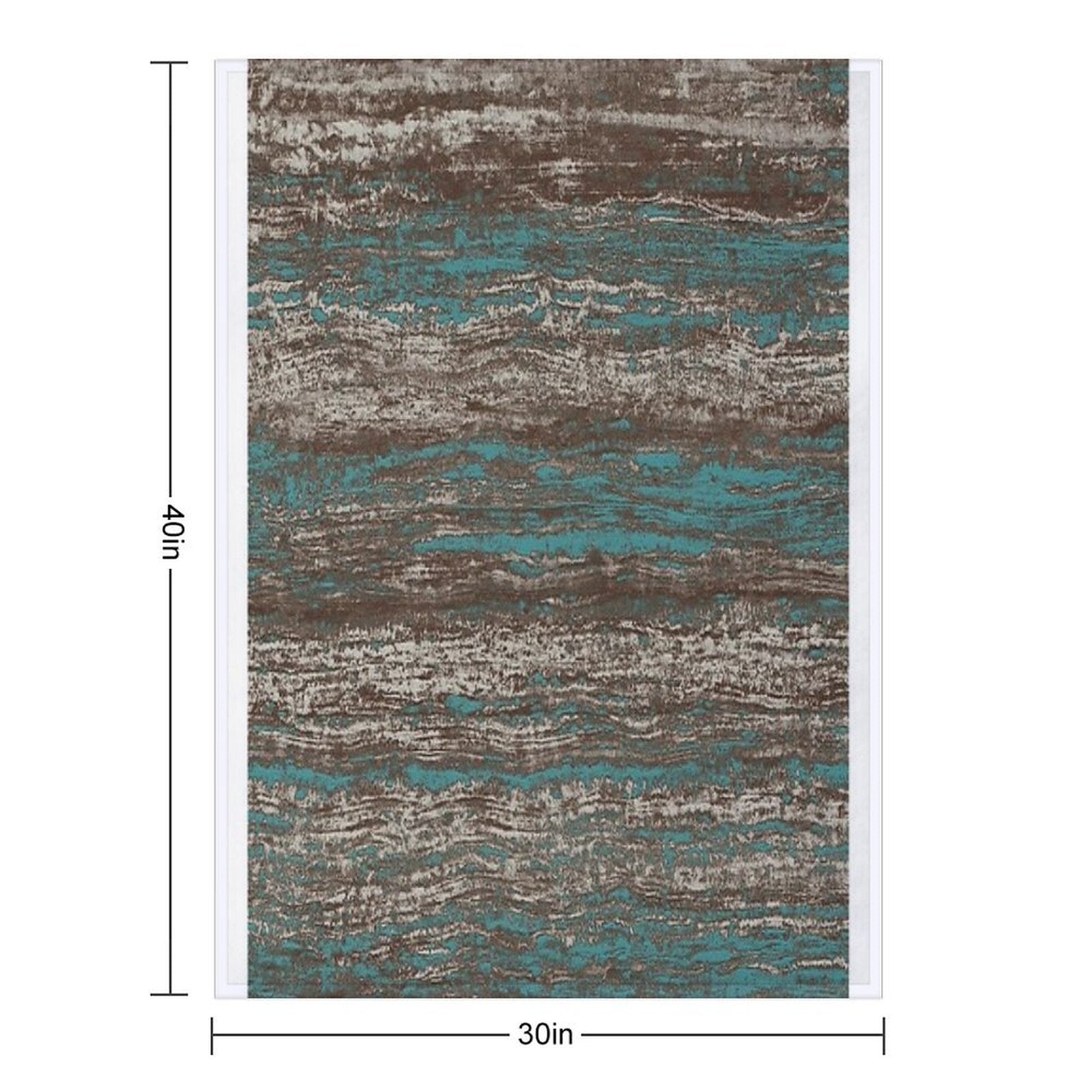 Teal Blue Dark Chocolate Grey Brown Melange Quick-dry Throw Blanket