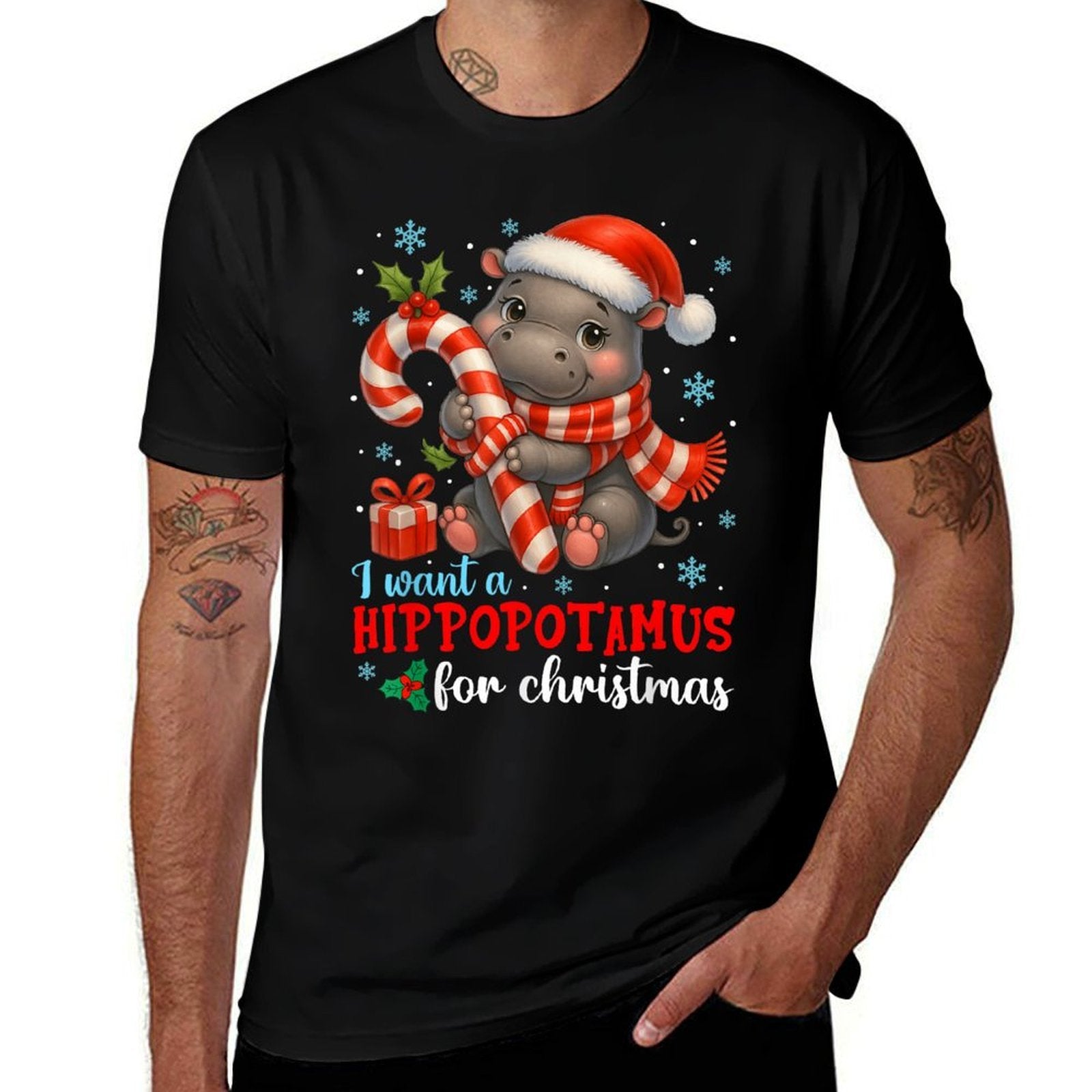 I Want A Hippopotamus for Christmas Xmas Men Women  Vintage-inspired T-Shirt