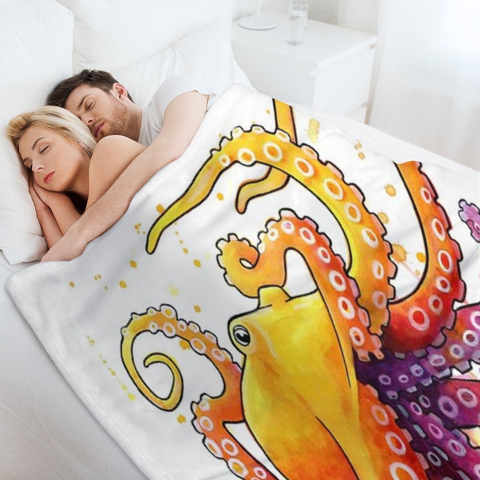Octopus Sunrise Multi-functional Throw Blanket