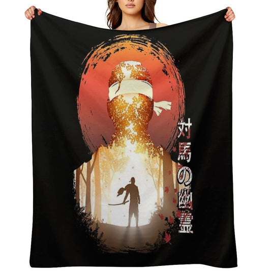 Tsushima Warrior Easy Care Throw Blanket