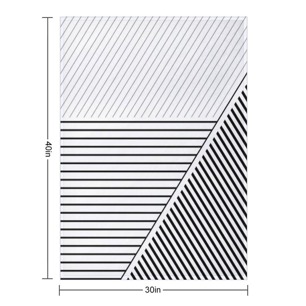 Black And White Geometric Lines Gift-ready Throw Blanket