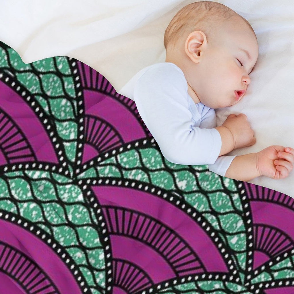 Afro Ankara Wax Print 14 All-season Throw Blanket