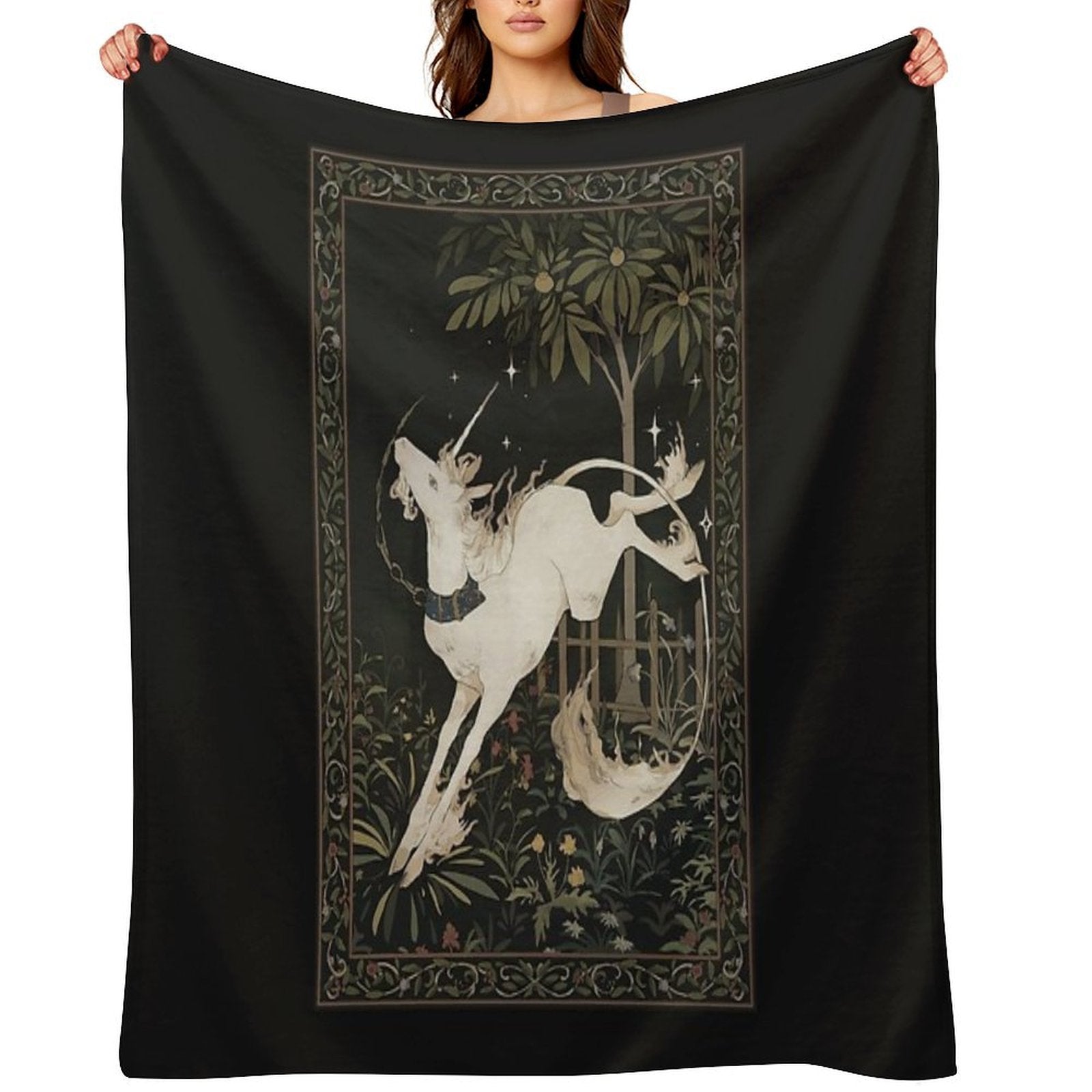 Unicorn Out of Captivity Sustainable Throw Blanket