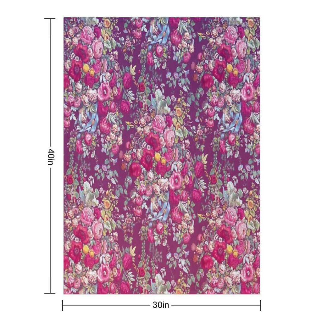 Bouquety Velvety-soft Throw Blanket