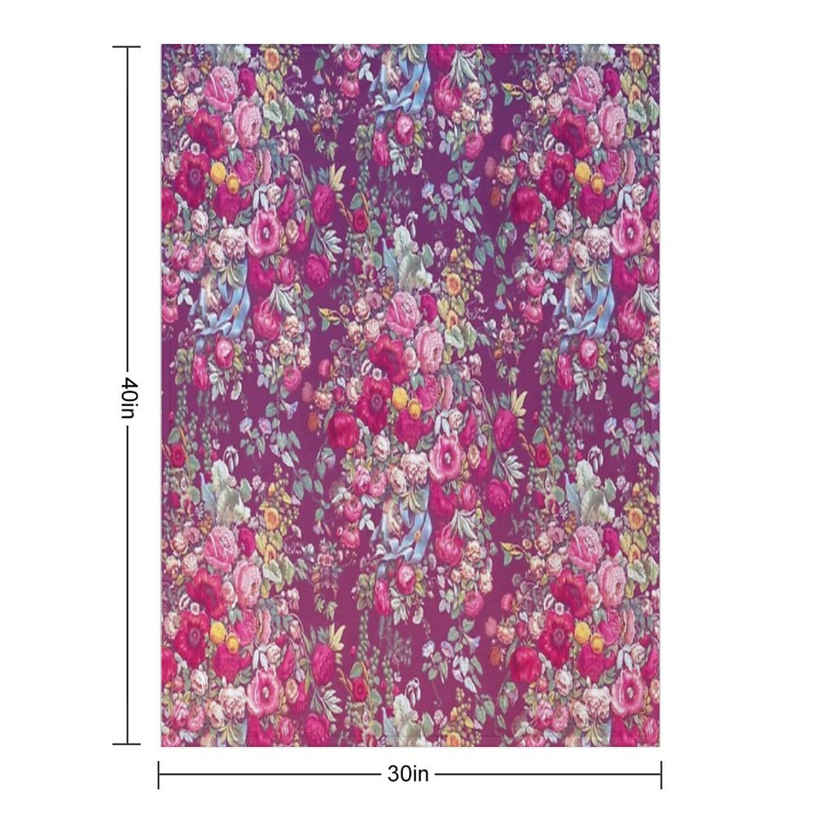 Bouquety Velvety-soft Throw Blanket