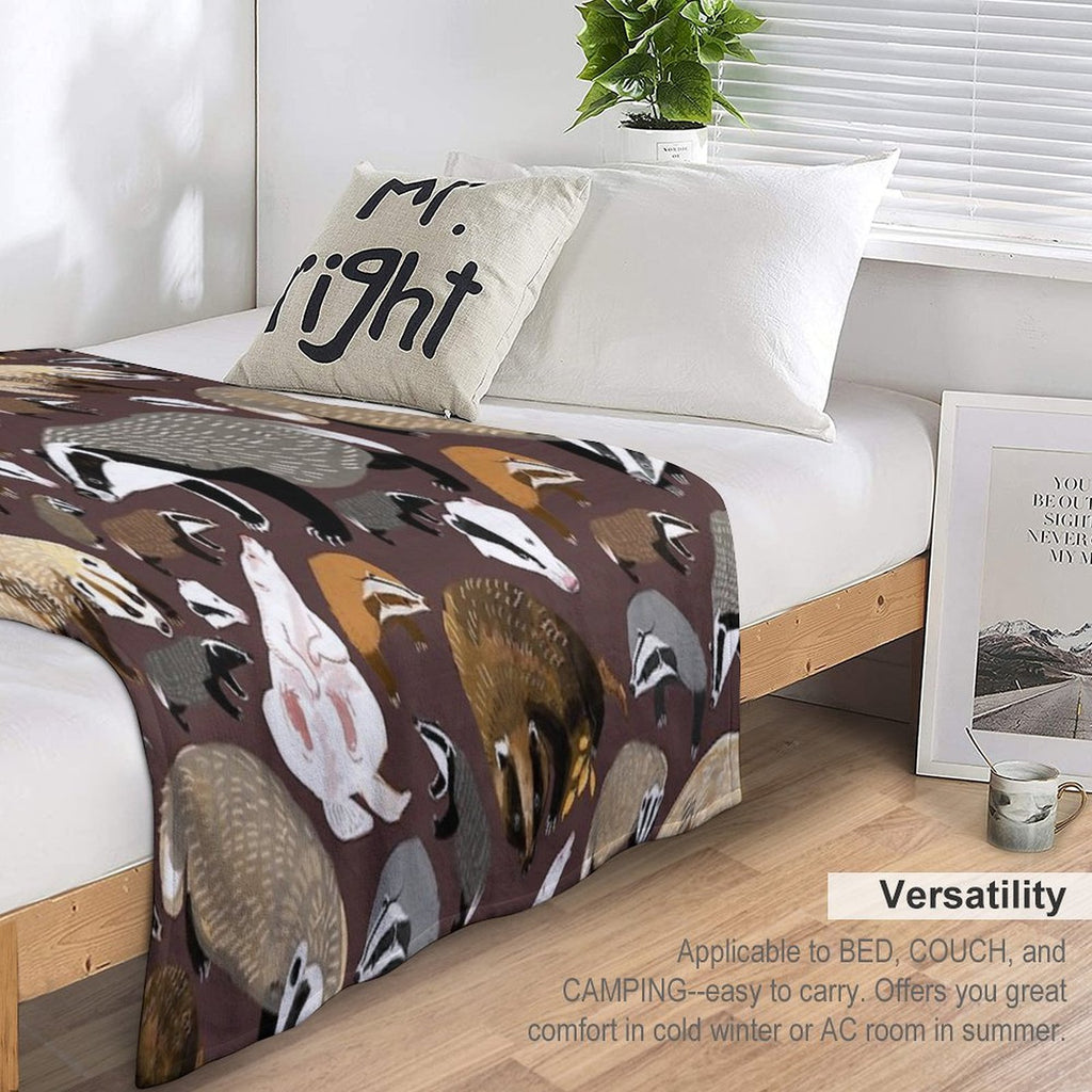 European Badger Eco-conscious Throw Blanket