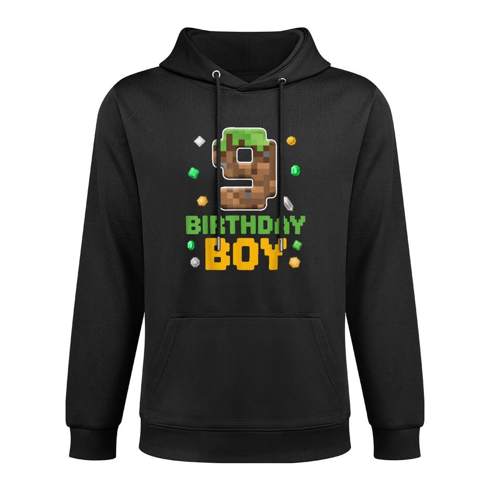 9th Birthday 9 Years Old Video Gamer Pixel Birthday Boys Moisture-Wicking Hoodie