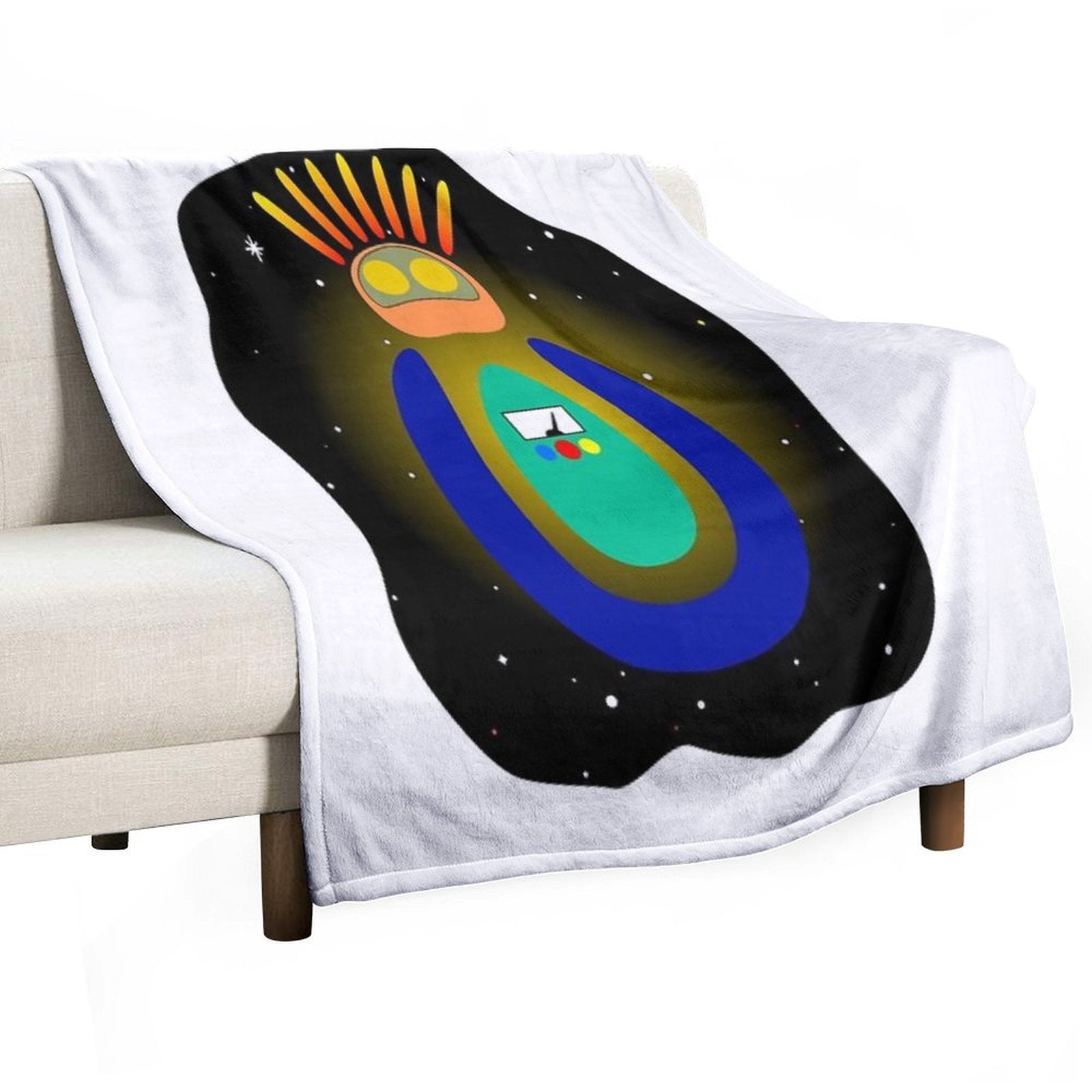 Star Man Is Waiting in The Sky - Original Artwork Plush Throw Blanket