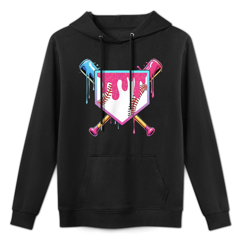 Baseball Drip For Boys Home Plate Ice Cream Drip Youth Breathable Fabric Hoodie