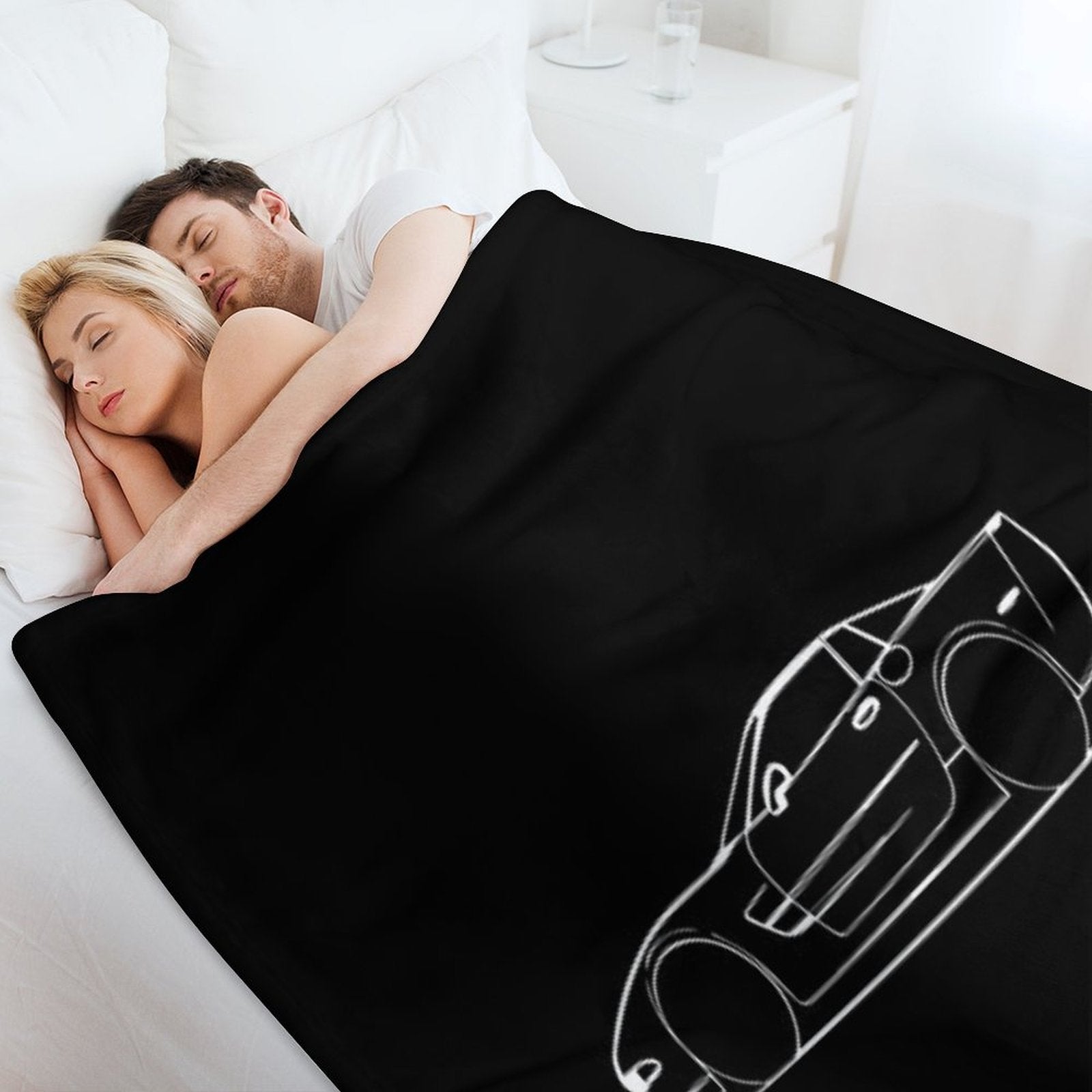 Corvette C5 Side Silhouette Shrink-resistant Throw Blanket