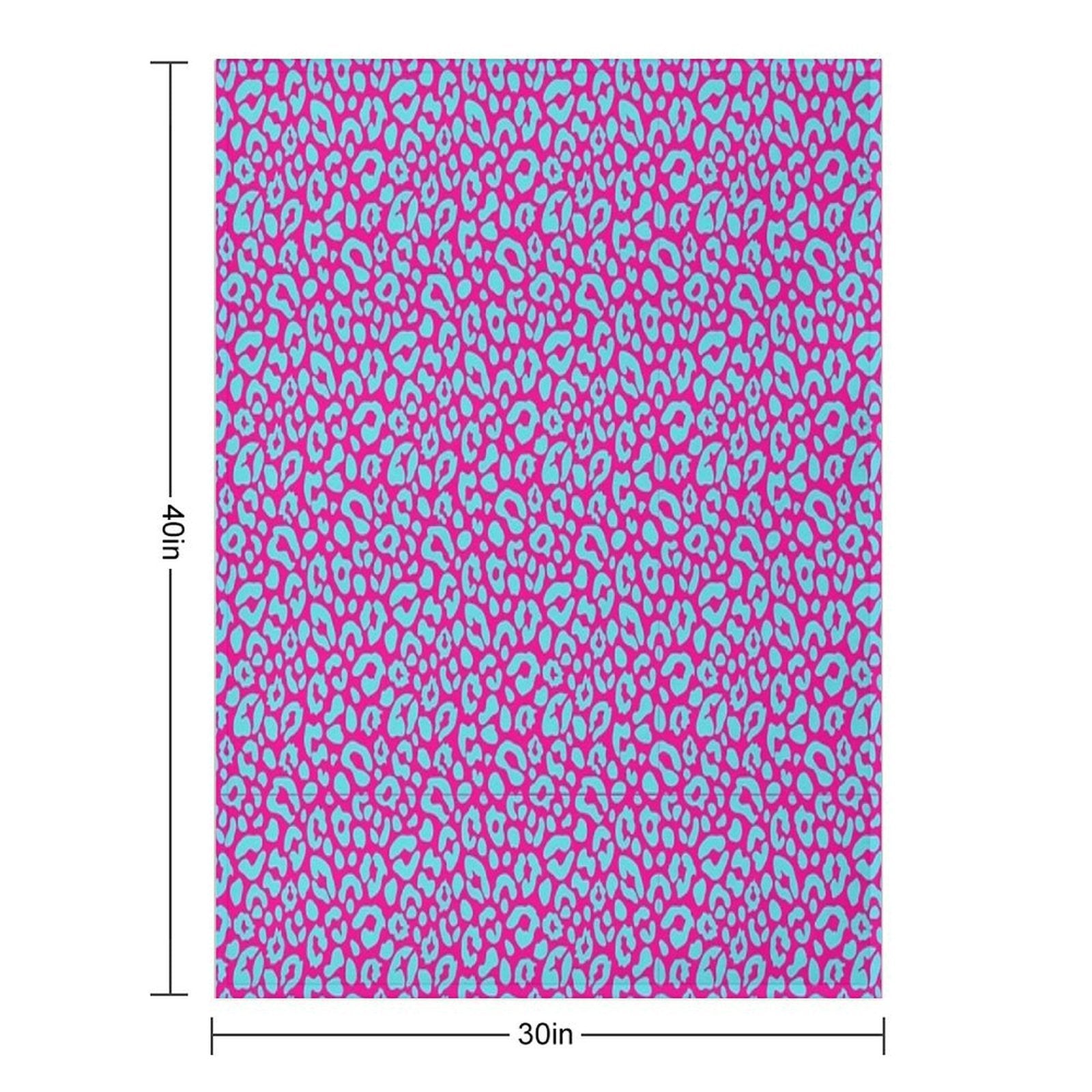 Leopard Print Pink on Turquoise Pattern Travel-friendly Throw Blanket