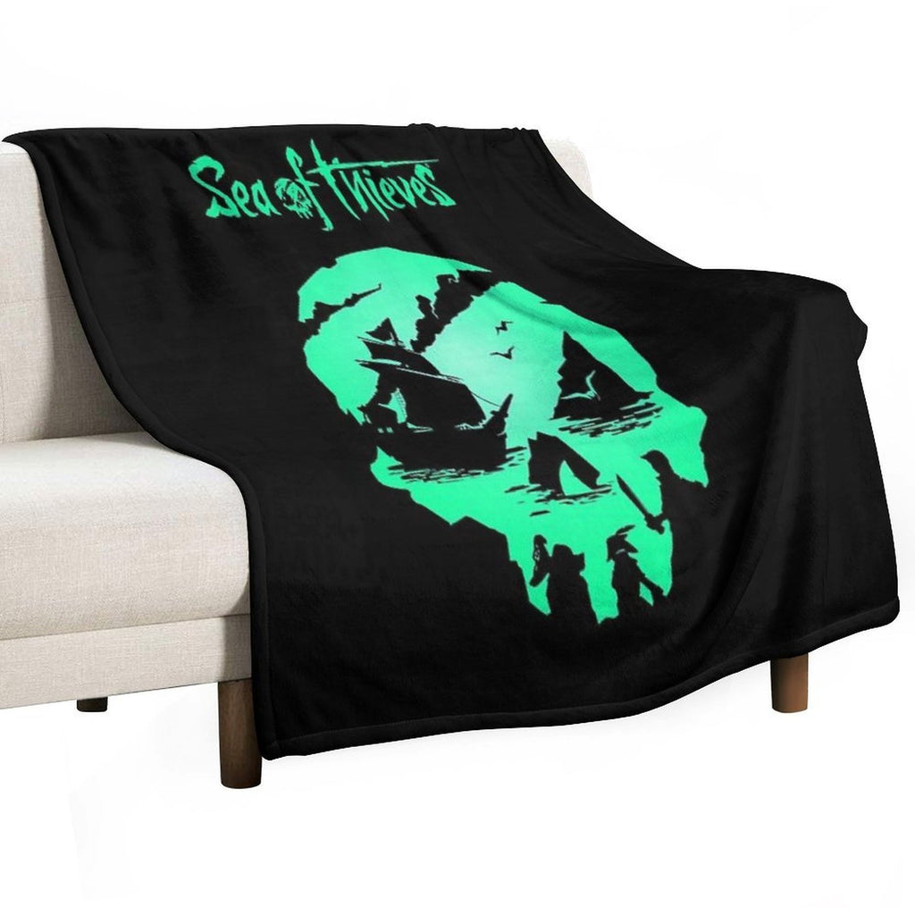 Green Mask Game Cooperate Action Play Durable Throw Blanket