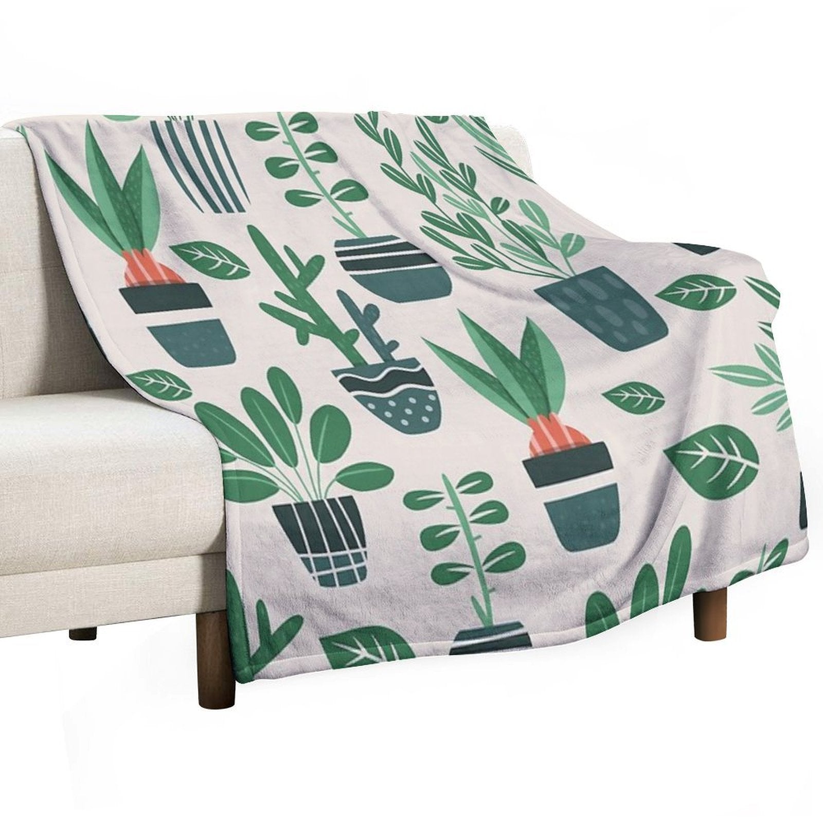 Potted Plants Easy Care Throw Blanket