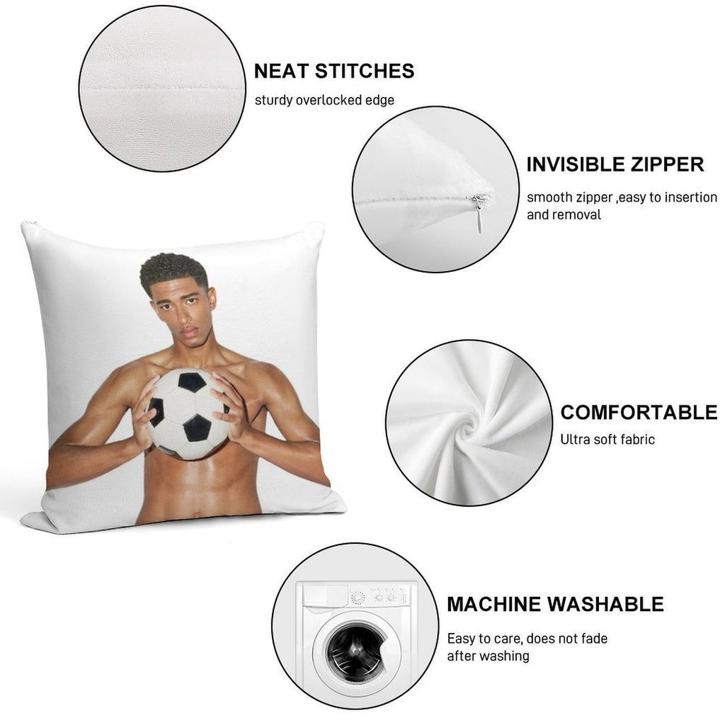 Jude Bellingham Soft Shrink-Resistant Throw Pillow