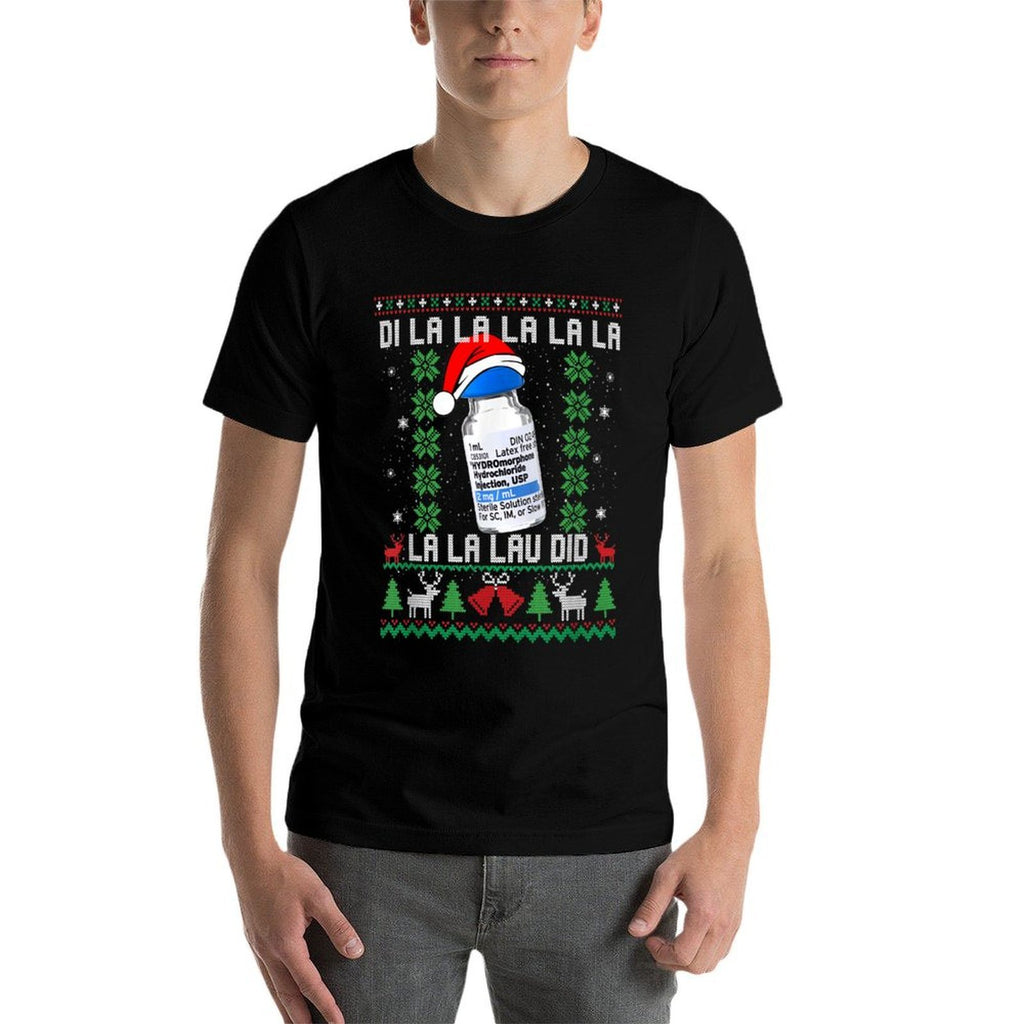 Funny Medical Worker Ugly Christmas Design  Fade-proof Color T-Shirt