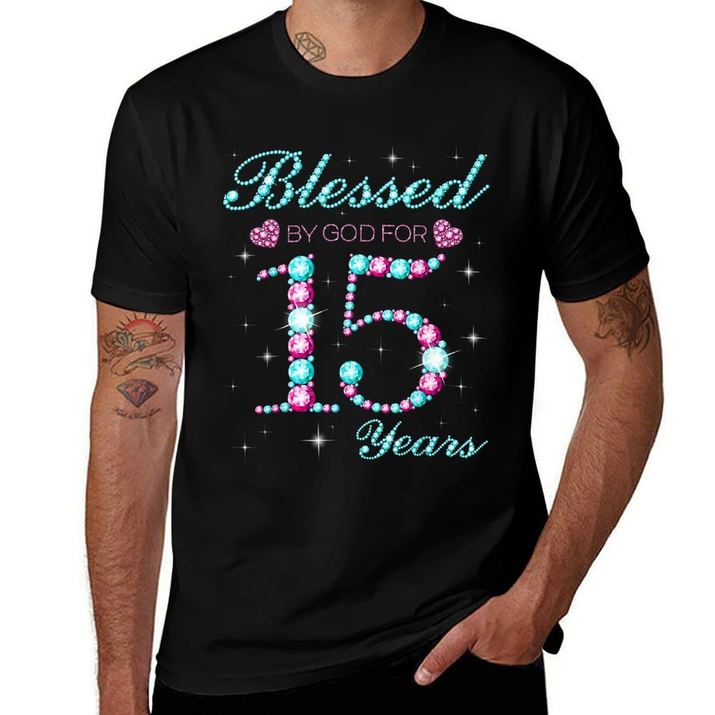 Blessed By God For 15 Years Old 15th Birthday Party B-day  Breathable T-Shirt