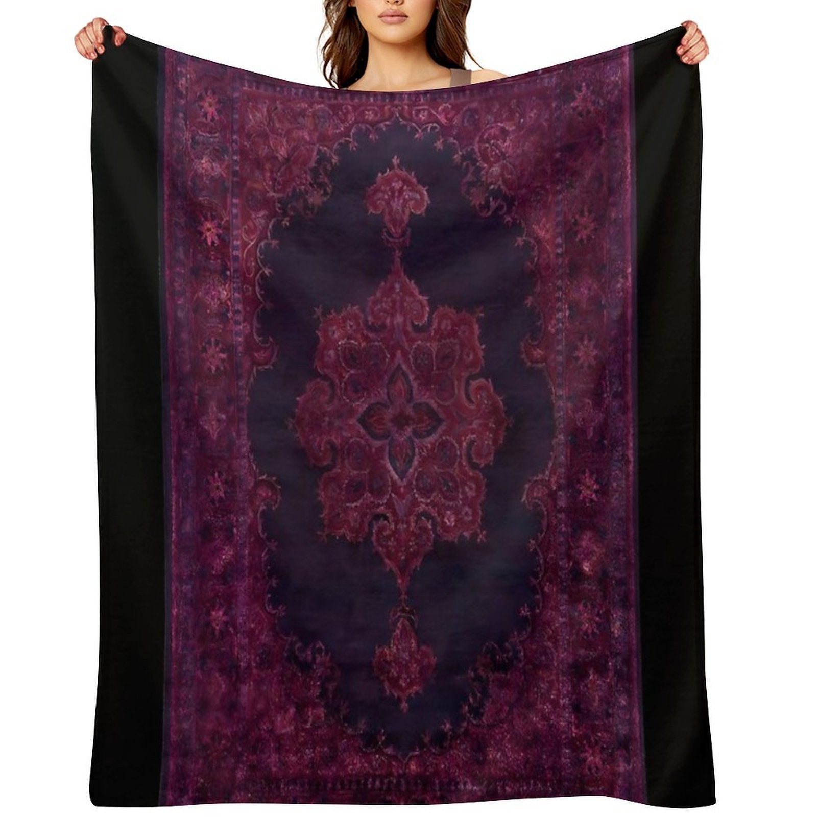 Oriental Rug Comfort Throw Blanket