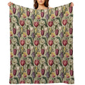 Tulip Tile 13 Goblet of Springtime Sunshine in A Blooming Rainbow of Spiraling Blooms Sustainable Throw Blanket