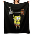 Spongebob Lifting Weights Classic . Compact Throw Blanket