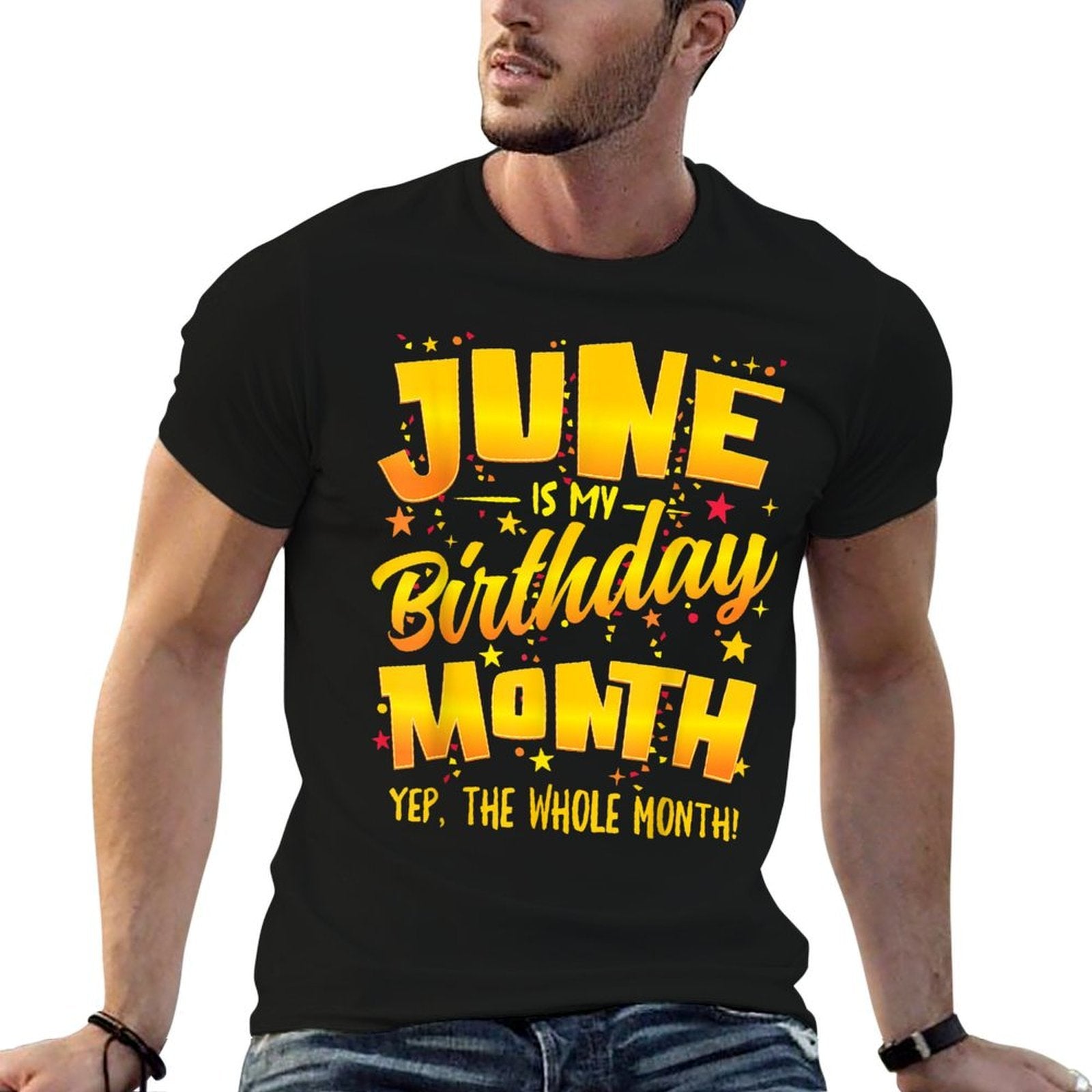 June Birthday Celebration Design for Men, Women & Youth  Tagless Design T-Shirt