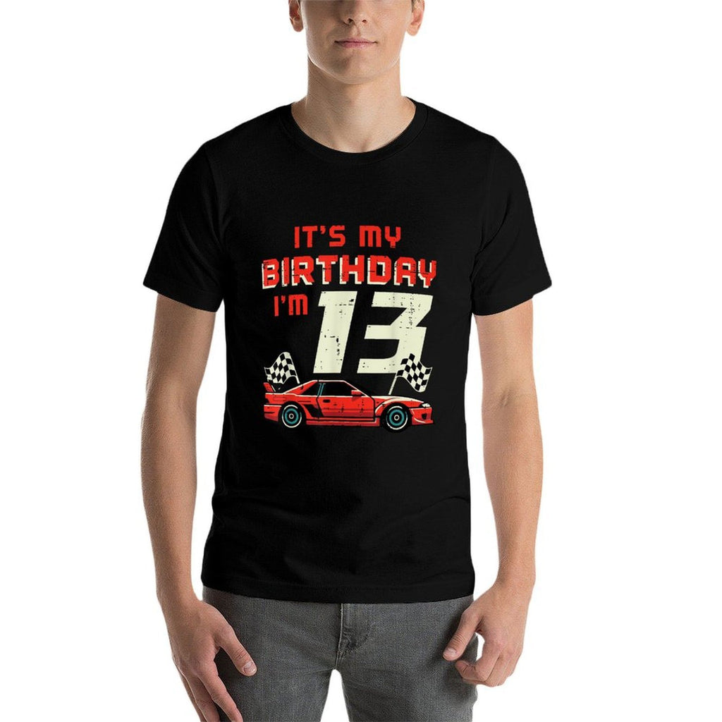 Its My Birthday Im 13 Race Car 13th Bday Thirteen Year Boys  Vintage-inspired T-Shirt