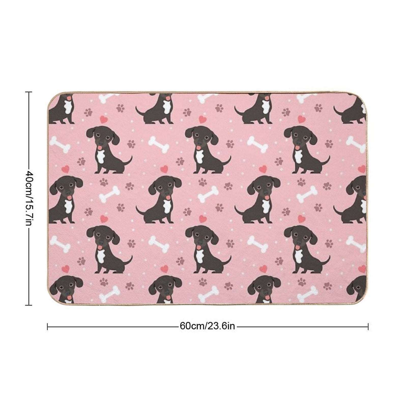 LOVE Black And White Chiweenie Dachshund Chihuahua Mix  Anti-Trip Bath Mat